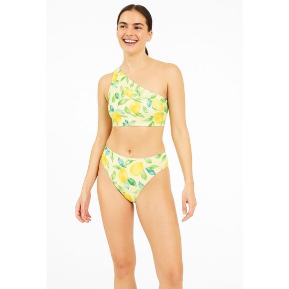 SUMMERSALT Sidestroke Bikini and High Leg High Rise Bottom Limoncello Size 4 - Picture 1 of 9